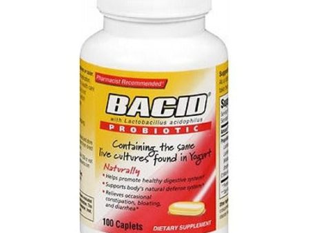 Bacid Probiotic Dietary Supplement 100 Caplets By Bacid Hot on Sale