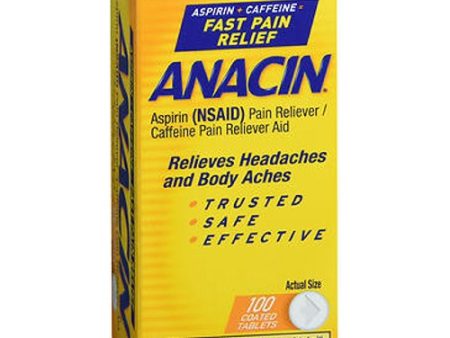 Anacin Pain Relief Aspirin Tablets 100 tabs By Anacin Fashion