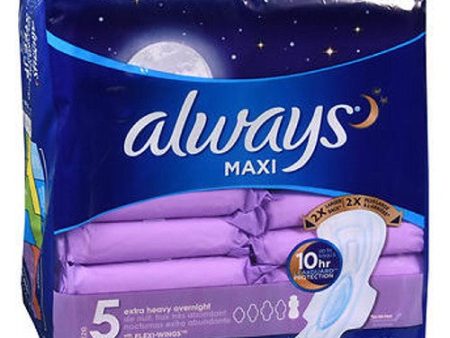 Always Extra Heavy Overnight Maxi Pads With Flexi-Wings 20 each By Always Hot on Sale