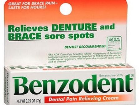 Benzodent Dental Pain Relieving Cream 0.25 oz By Benzodent Online Sale