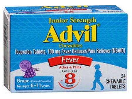 Advil Chewable Tablets Junior Strength Grape 24 tabs By Advil Online Hot Sale