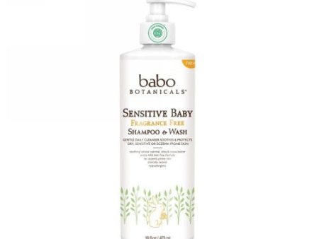 Sensitive Baby Shampoo & Wash Fragrance Free, 16 Oz By Babo Botanicals Online Sale