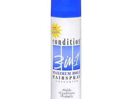 Condition 3-In-1 Hairspray Aerosol Maximum Hold Unscented 7 oz By Condition Sale