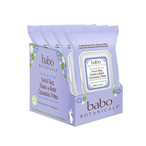 3-in-1 Calming Wipes French Lavender 4 X 30 Count By Babo Botanicals For Discount