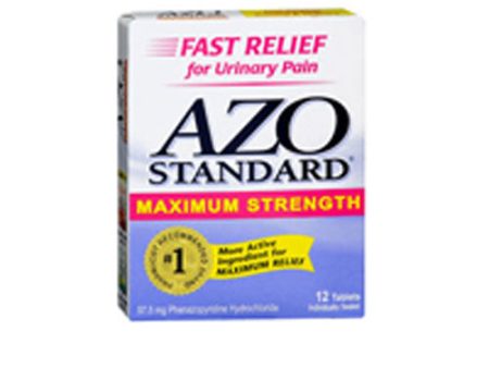 Azo Standard Maximum Strength Tablets For Urinary Pain Reliever 12 tabs By Azo For Sale