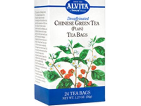 Chinese Green Tea  Decaffeinated Plain Caffeine Free 24 Bags By Alvita Teas For Cheap