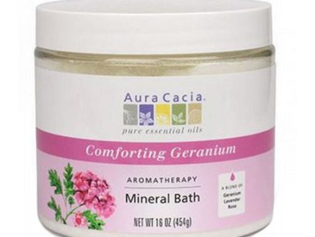 Mineral Bath Comforting Geranium 16 Oz Jar By Aura Cacia Supply