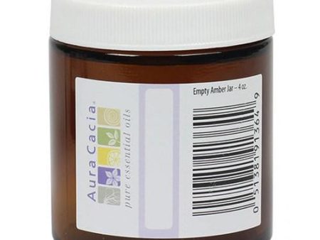 Empty Amber Wide Mouth Jar with Writeable Label 4 oz By Aura Cacia Online now